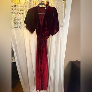 Baltic Born: Meghan Velvet Wrap Maxi Dress: Mulberry: XXXL